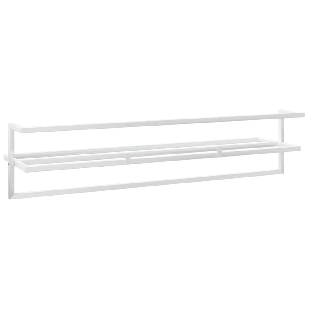 vidaXL Suport pentru prosoape, alb, 95x25x22 cm, fier