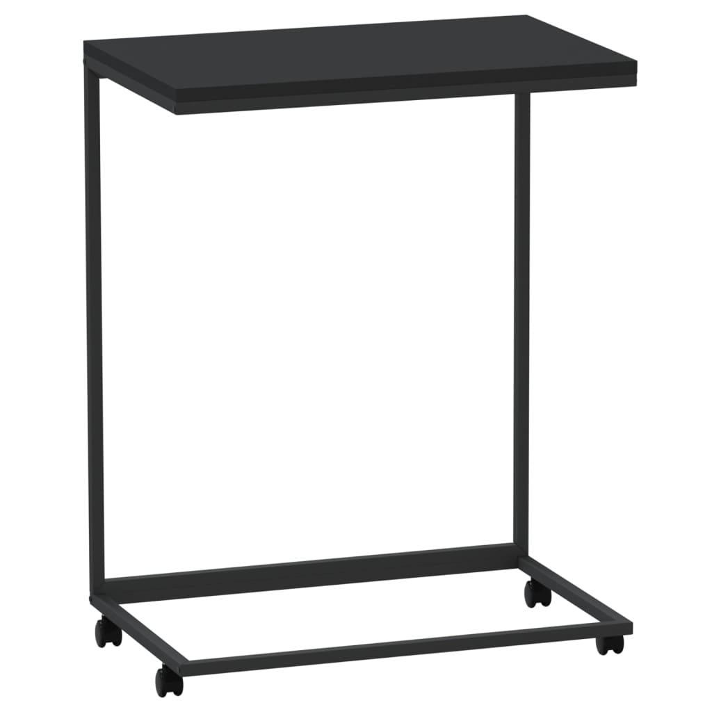 vidaXL Masă laterală cu roți, negru, 55x35x70 cm, lemn prelucrat vidaXL Masă laterală cu roți, negru, 55x35x70 cm, lemn prelucrat