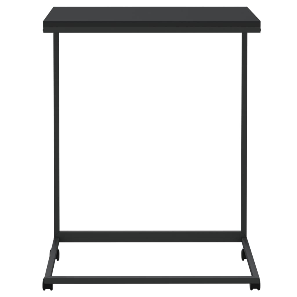 vidaXL Masă laterală cu roți, negru, 55x35x70 cm, lemn prelucrat vidaXL Masă laterală cu roți, negru, 55x35x70 cm, lemn prelucrat