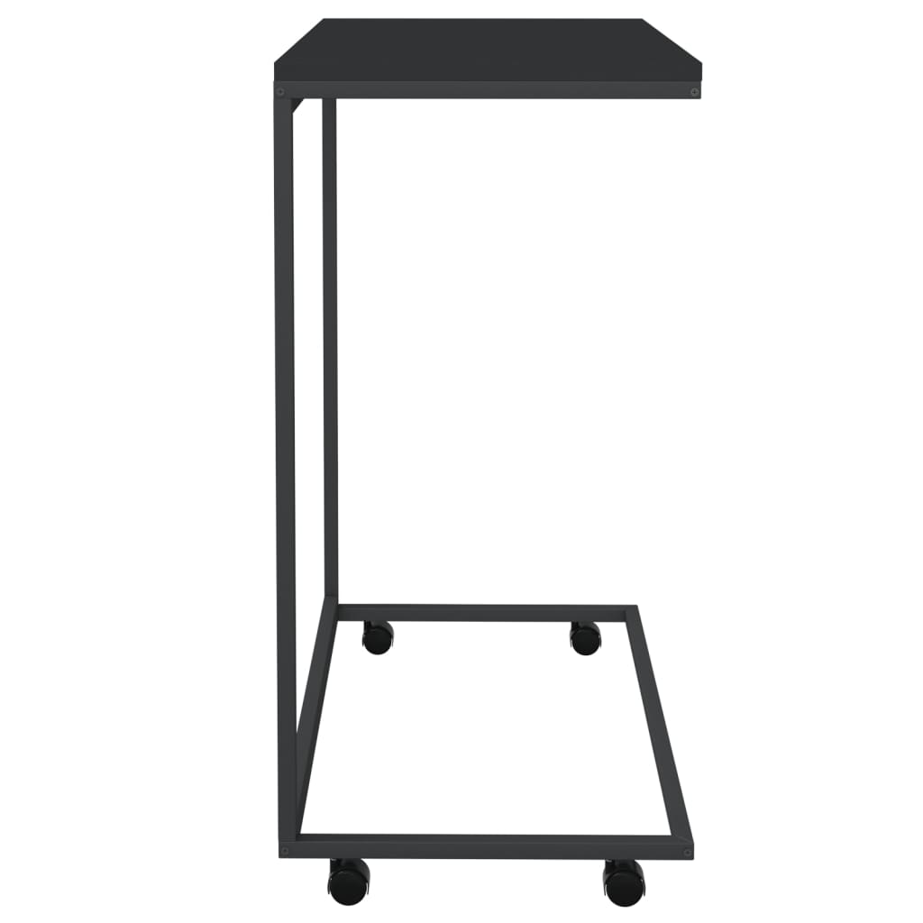 vidaXL Masă laterală cu roți, negru, 55x35x70 cm, lemn prelucrat vidaXL Masă laterală cu roți, negru, 55x35x70 cm, lemn prelucrat