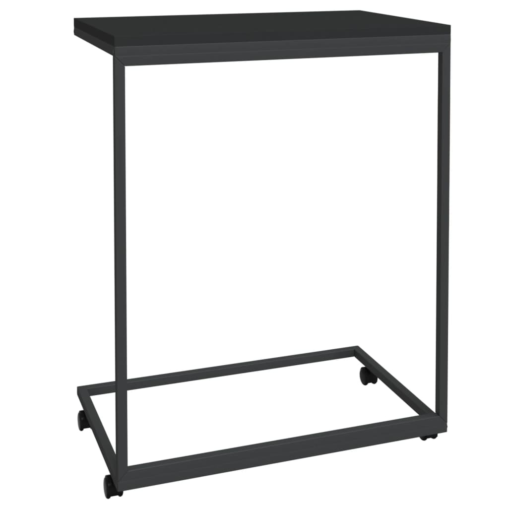 vidaXL Masă laterală cu roți, negru, 55x35x70 cm, lemn prelucrat vidaXL Masă laterală cu roți, negru, 55x35x70 cm, lemn prelucrat