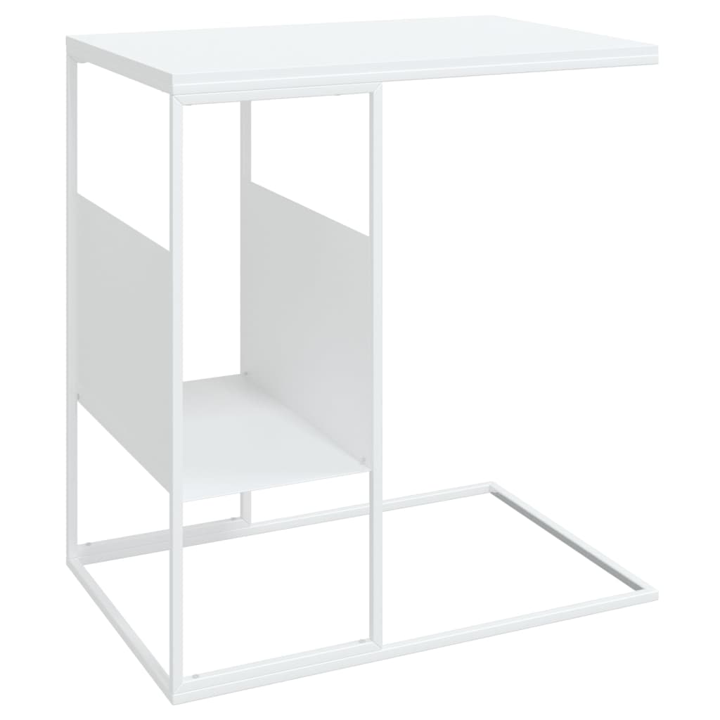 vidaXL Masă laterală, alb, 55x36x59,5 cm, lemn compozit vidaXL Masă laterală, alb, 55x36x59,5 cm, lemn compozit