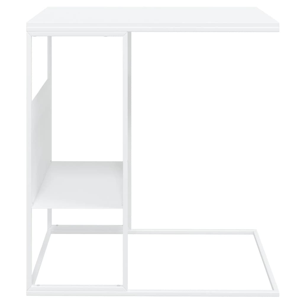 vidaXL Masă laterală, alb, 55x36x59,5 cm, lemn compozit vidaXL Masă laterală, alb, 55x36x59,5 cm, lemn compozit