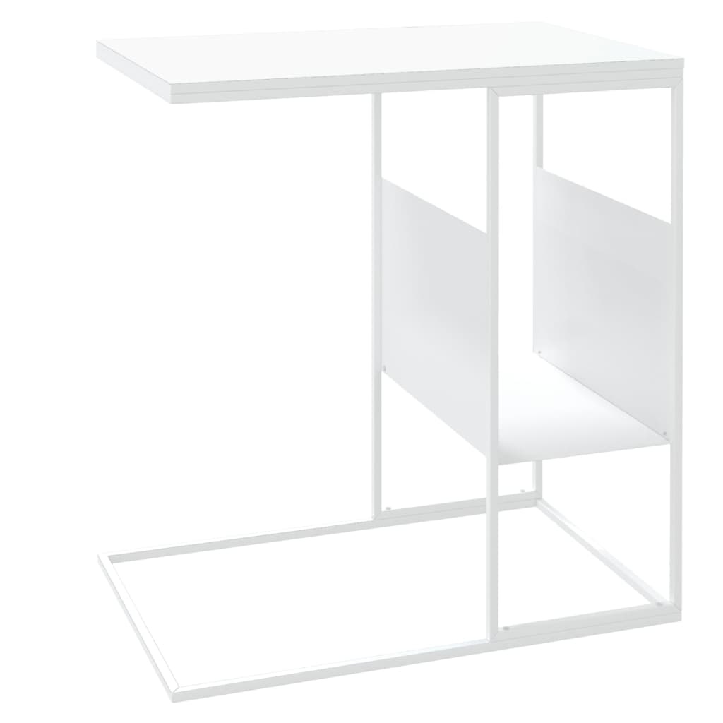 vidaXL Masă laterală, alb, 55x36x59,5 cm, lemn compozit vidaXL Masă laterală, alb, 55x36x59,5 cm, lemn compozit