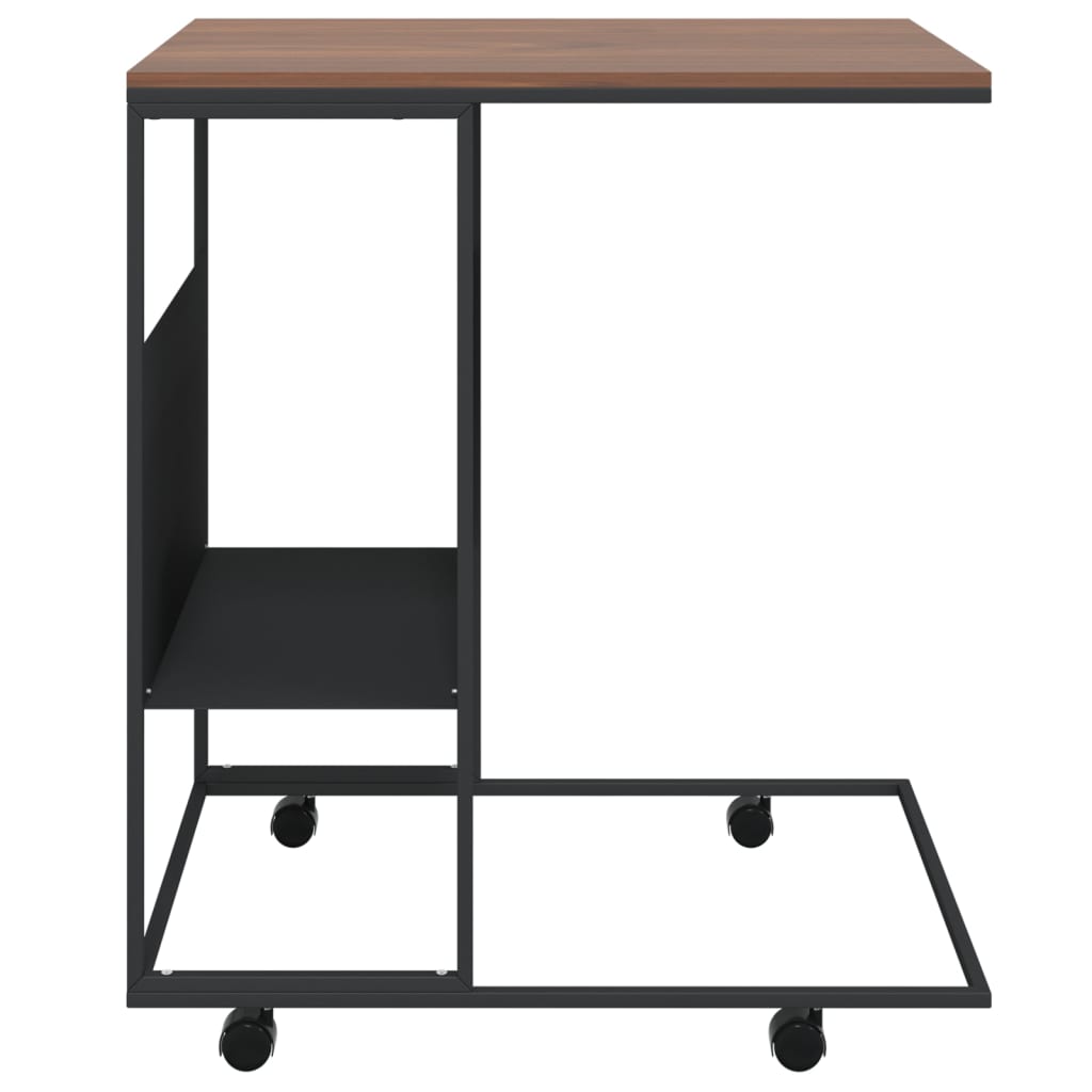vidaXL Masă laterală cu roți, negru, 55x36x63,5 cm, lemn prelucrat vidaXL Masă laterală cu roți, negru, 55x36x63,5 cm, lemn prelucrat