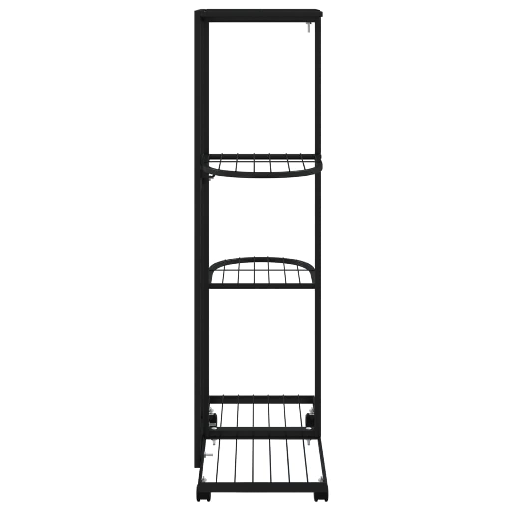 vidaXL Suport de flori cu 4 etaje, cu roți, negru, 44x23x80 cm, fier vidaXL Suport de flori cu 4 etaje, cu roți, negru, 44x23x80 cm, fier