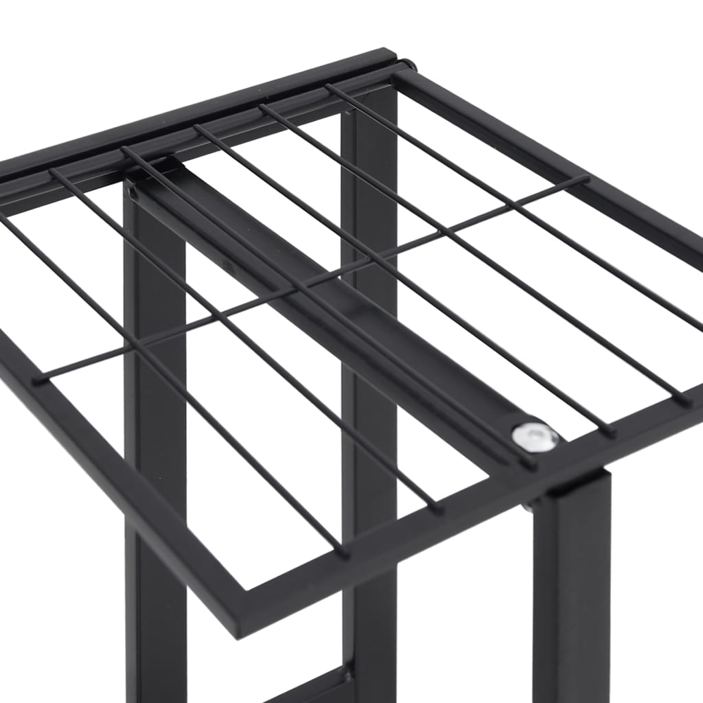 vidaXL Suport de flori cu 4 etaje, cu roți, negru, 44x23x80 cm, fier vidaXL Suport de flori cu 4 etaje, cu roți, negru, 44x23x80 cm, fier