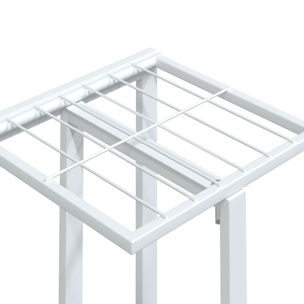 vidaXL Suport de flori cu 4 etaje, cu roți, alb, 44x23x80 cm, fier