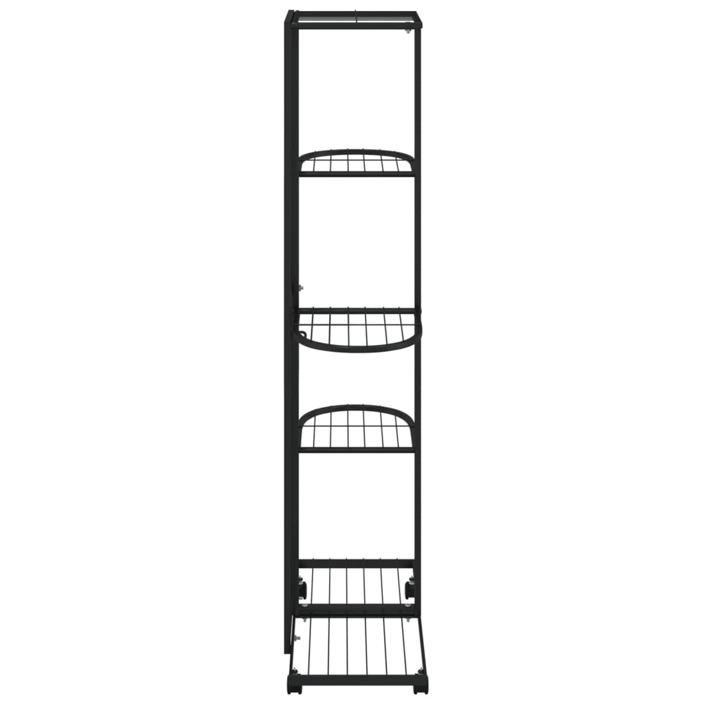 vidaXL Suport de flori cu 5 etaje, cu roți, negru, 44x23x100 cm, fier vidaXL Suport de flori cu 5 etaje, cu roți, negru, 44x23x100 cm, fier