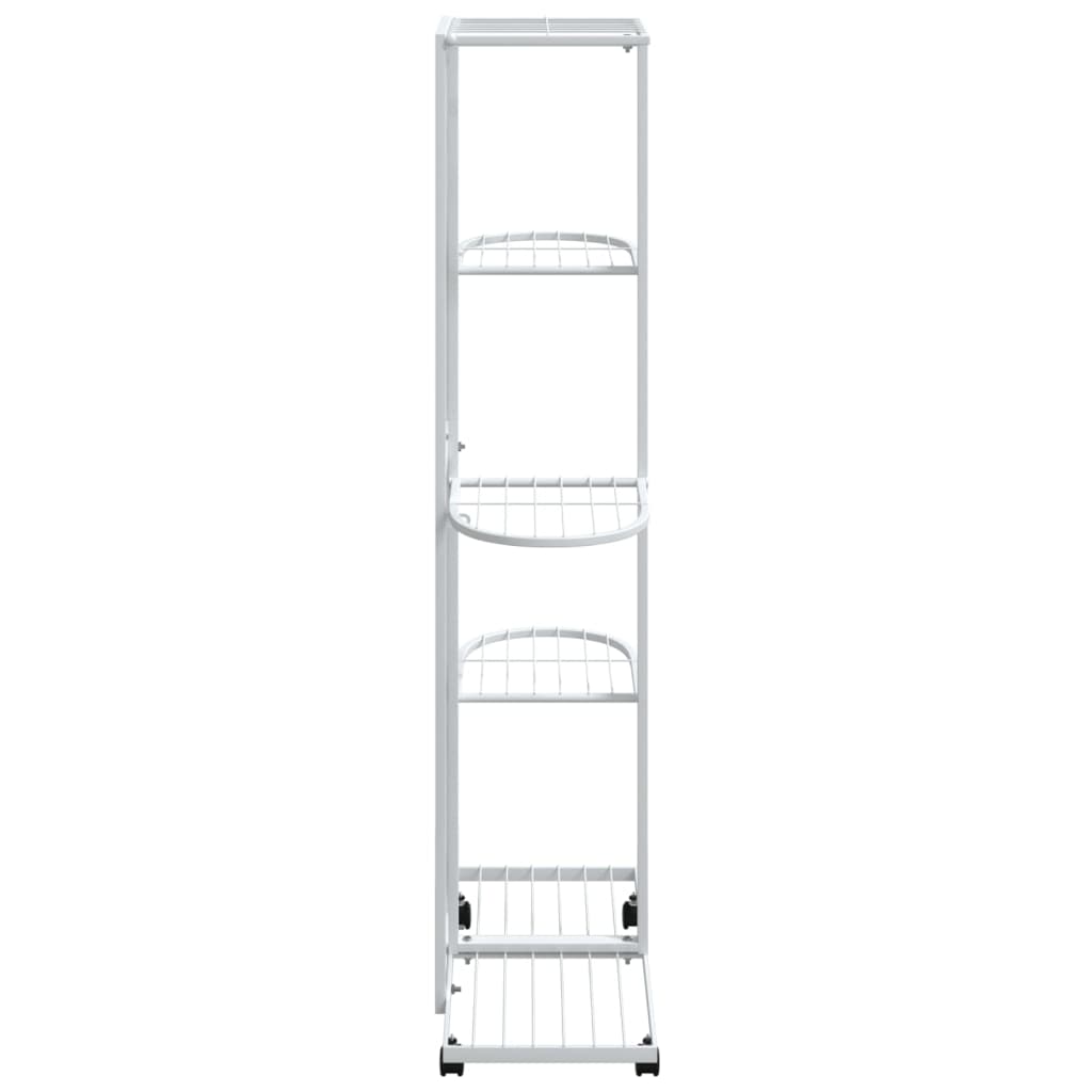 vidaXL Suport de flori cu 5 etaje, cu roți, alb, 44x23x100 cm, fier vidaXL Suport de flori cu 5 etaje, cu roți, alb, 44x23x100 cm, fier