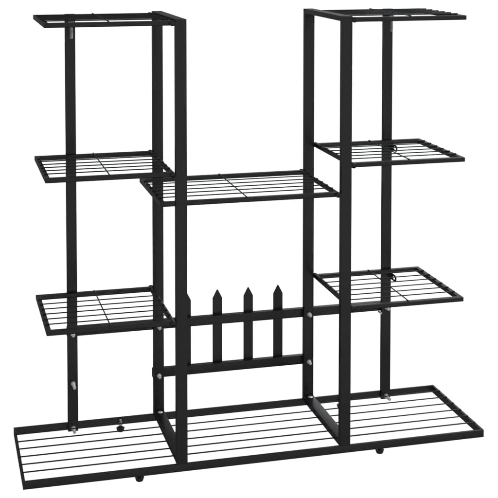 vidaXL Suport pentru flori, 94,5x25x89 cm, negru, fier