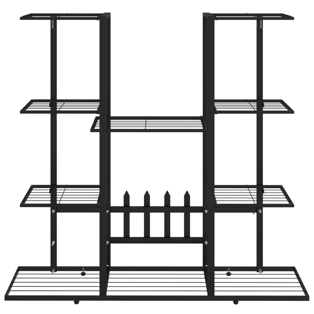 vidaXL Suport pentru flori, 94,5x25x89 cm, negru, fier