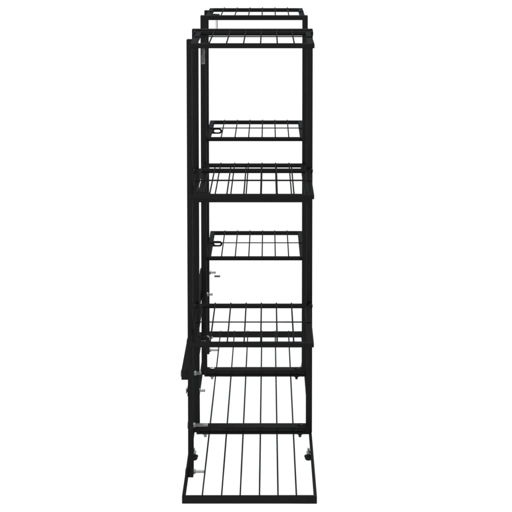 vidaXL Suport pentru flori, 94,5x25x89 cm, negru, fier