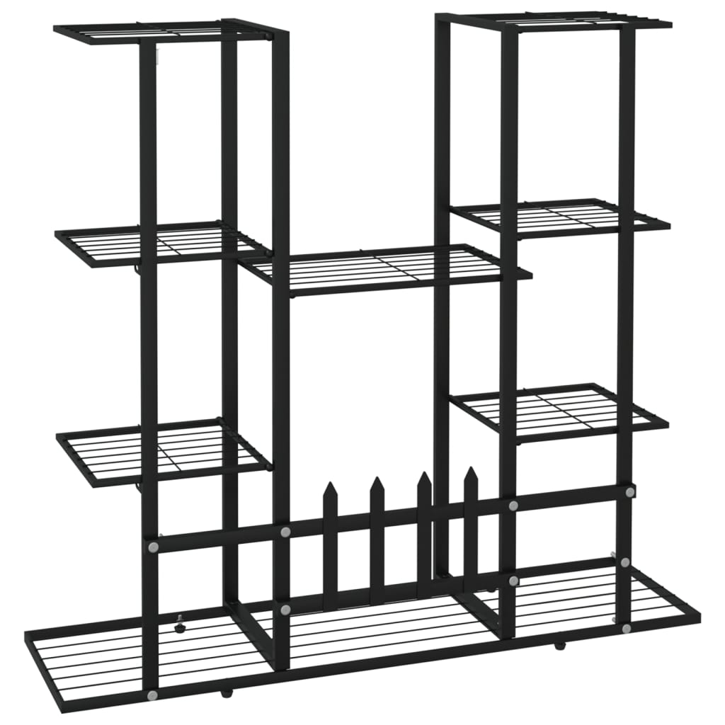 vidaXL Suport pentru flori, 94,5x25x89 cm, negru, fier