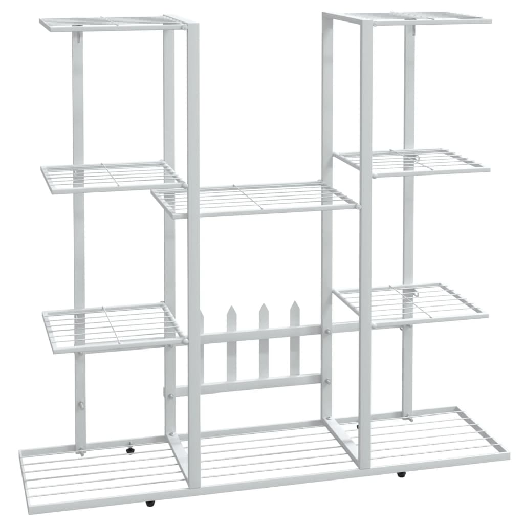 vidaXL Suport pentru flori, 94,5x25x89 cm, alb, fier vidaXL Suport pentru flori, 94,5x25x89 cm, alb, fier