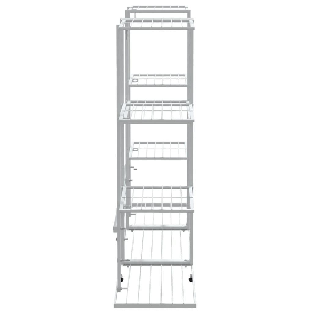 vidaXL Suport pentru flori, 94,5x25x89 cm, alb, fier vidaXL Suport pentru flori, 94,5x25x89 cm, alb, fier
