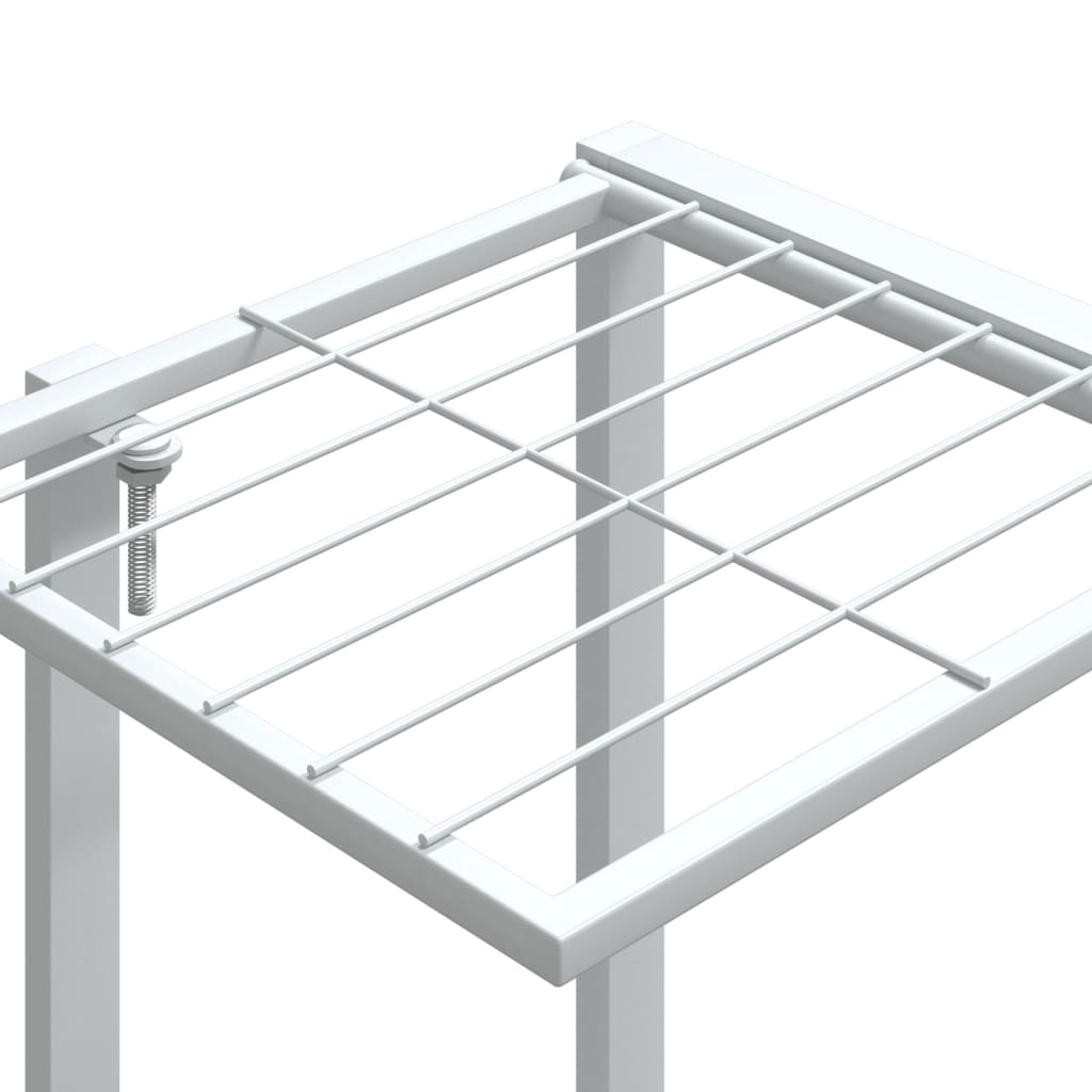 vidaXL Suport pentru flori, 94,5x25x89 cm, alb, fier vidaXL Suport pentru flori, 94,5x25x89 cm, alb, fier