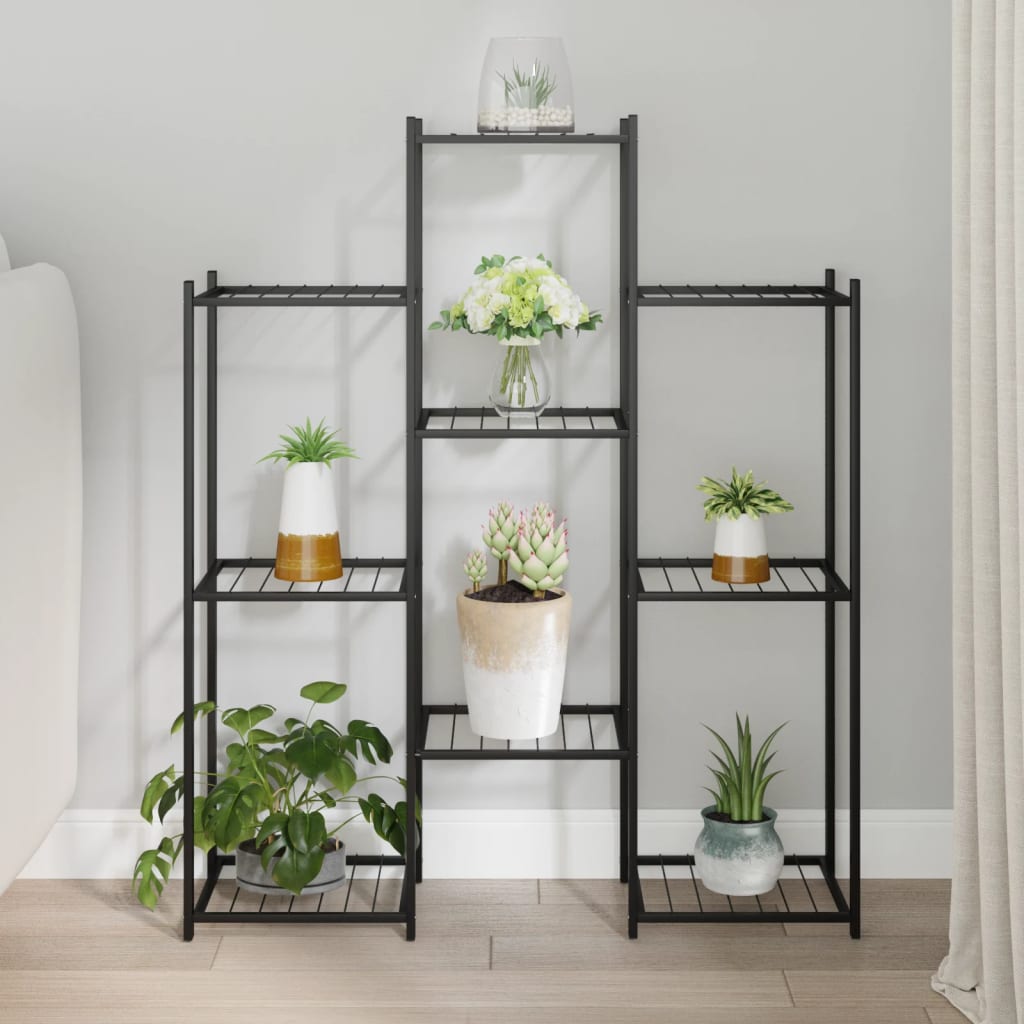 vidaXL Suport pentru flori, 83x25x100 cm, negru, fier vidaXL Suport pentru flori, 83x25x100 cm, negru, fier