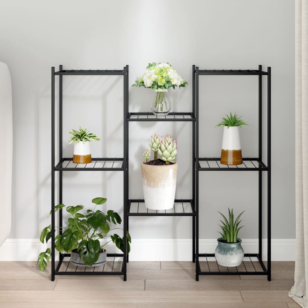 vidaXL Suport pentru flori, 83x25x80 cm, negru, fier vidaXL Suport pentru flori, 83x25x80 cm, negru, fier