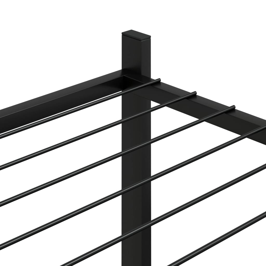vidaXL Suport pentru flori cu roți, 83x25x83,5 cm, negru, fier vidaXL Suport pentru flori cu roți, 83x25x83,5 cm, negru, fier