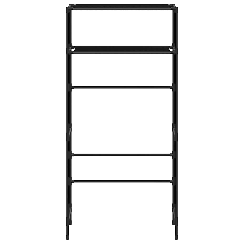 vidaXL Suport depozitare 2 niveluri mașină spălat negru 69x28x143cm vidaXL Suport depozitare 2 niveluri mașină spălat negru 69x28x143cm