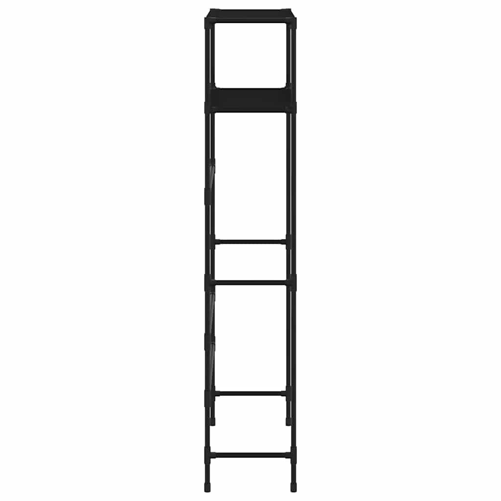 vidaXL Suport depozitare 2 niveluri mașină spălat negru 69x28x143cm vidaXL Suport depozitare 2 niveluri mașină spălat negru 69x28x143cm