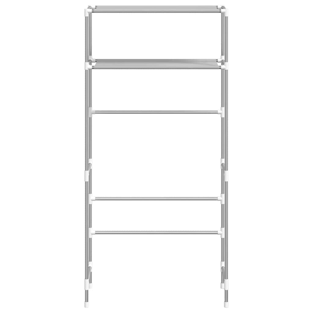 vidaXL Raft depozitare mașină spălat 2 niveluri gri 69x28x143 cm, fier vidaXL Raft depozitare mașină spălat 2 niveluri gri 69x28x143 cm, fier