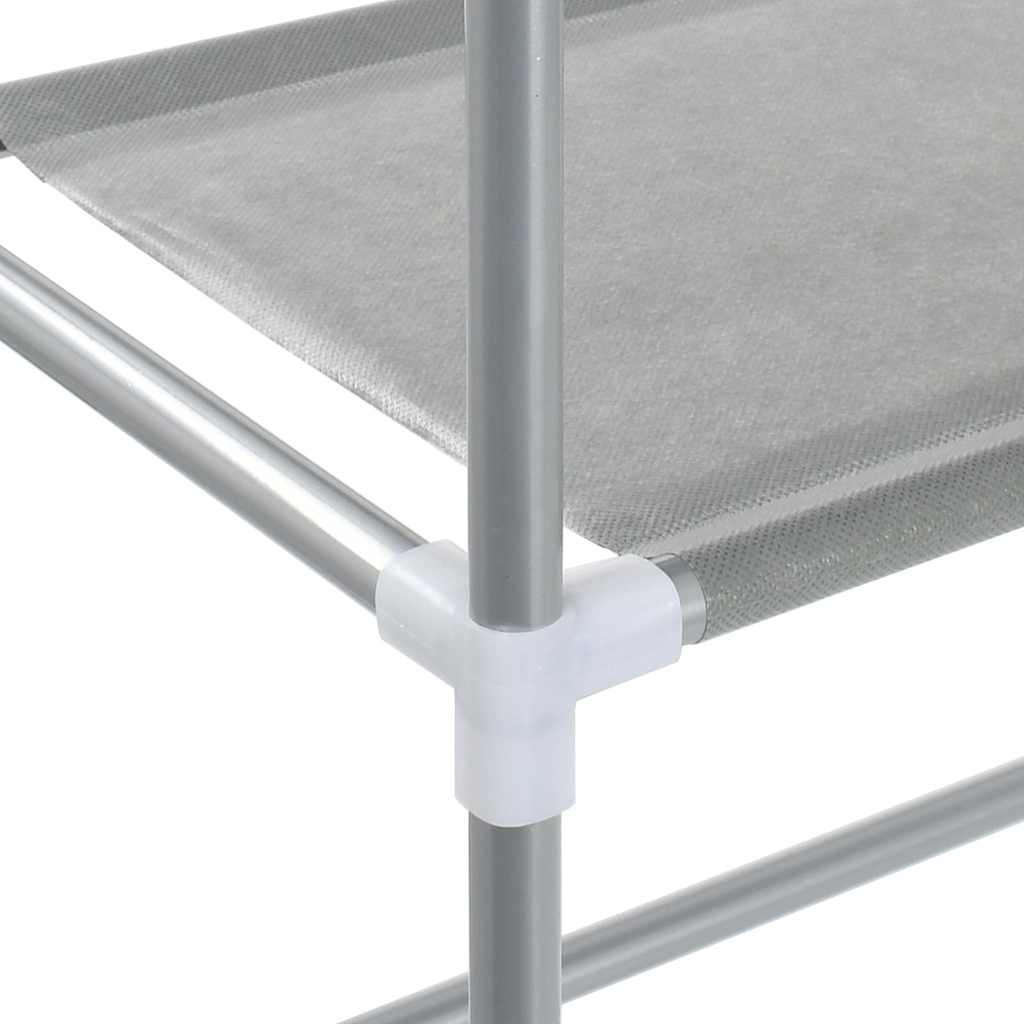 vidaXL Raft depozitare mașină spălat 2 niveluri gri 69x28x143 cm, fier vidaXL Raft depozitare mașină spălat 2 niveluri gri 69x28x143 cm, fier
