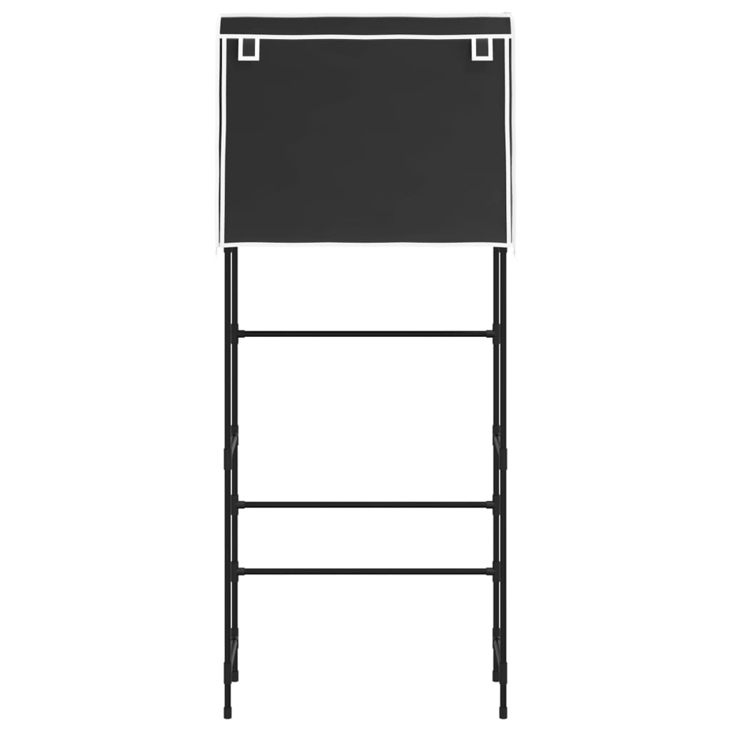 vidaXL Raft de mașină de spălat 2 polițe negru 71x29,5x170,5 cm fier vidaXL Raft de mașină de spălat 2 polițe negru 71x29,5x170,5 cm fier
