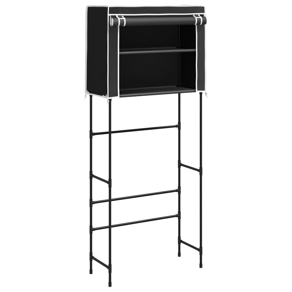 vidaXL Raft de mașină de spălat 2 polițe negru 71x29,5x170,5 cm fier vidaXL Raft de mașină de spălat 2 polițe negru 71x29,5x170,5 cm fier
