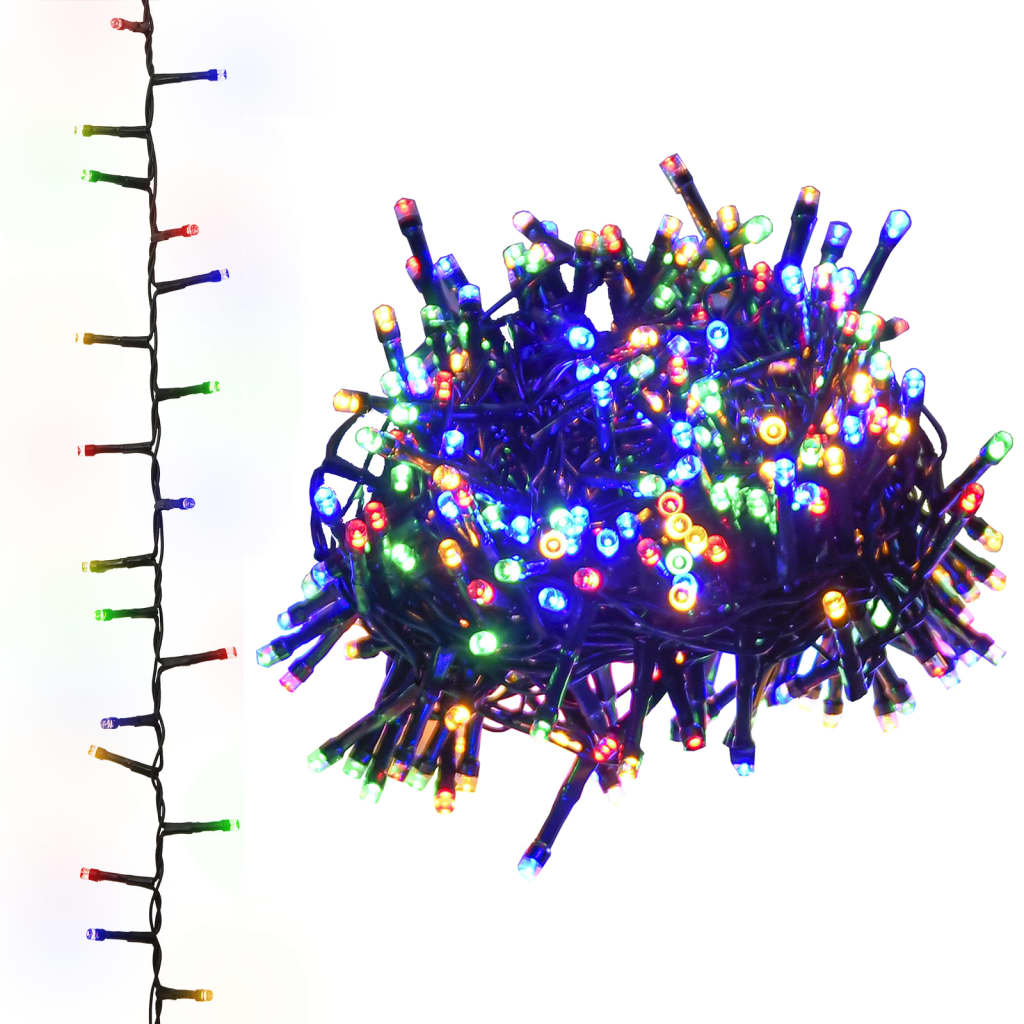 vidaXL Instalație compactă cu 400 LED-uri, multicolor, 13 m, PVC vidaXL Instalație compactă cu 400 LED-uri, multicolor, 13 m, PVC
