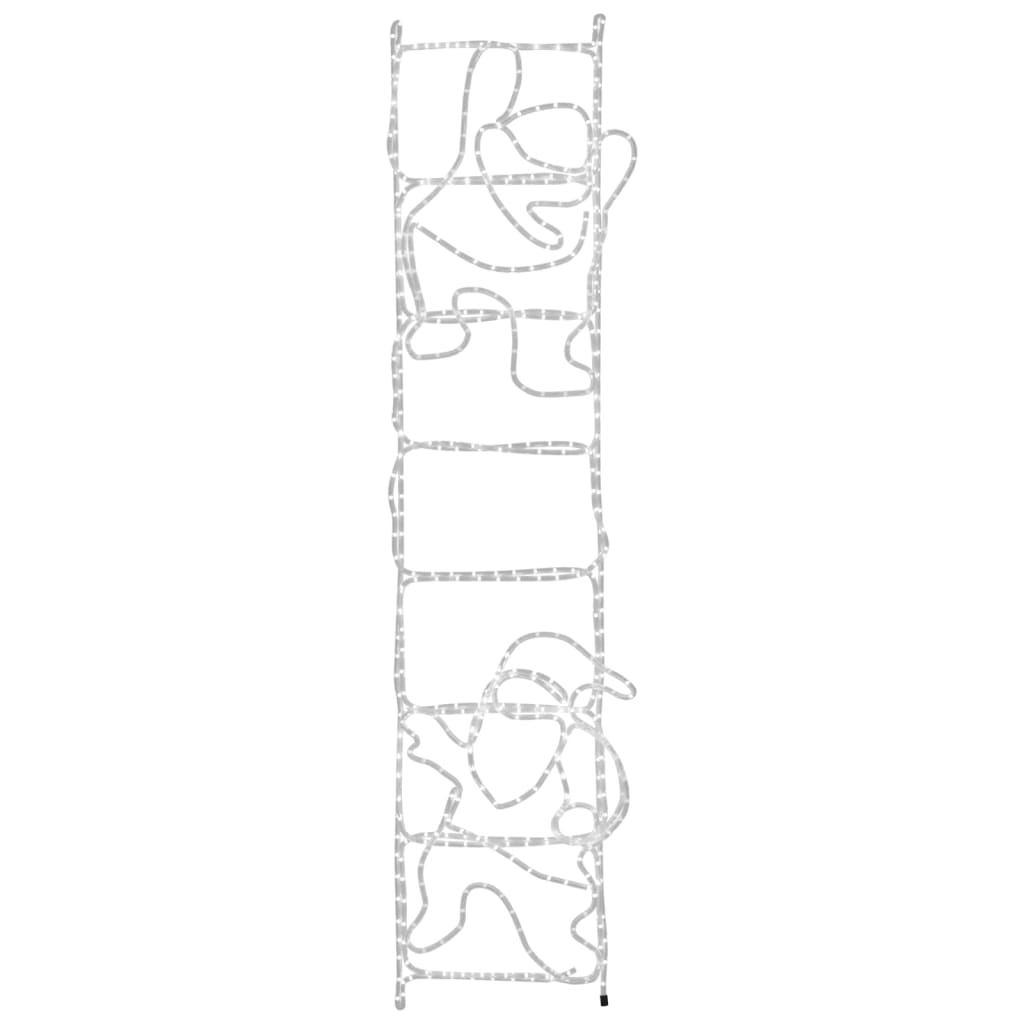 vidaXL Figurină Moș Crăciun pe scară, pliabilă, 552 LED-uri, 50x200 cm