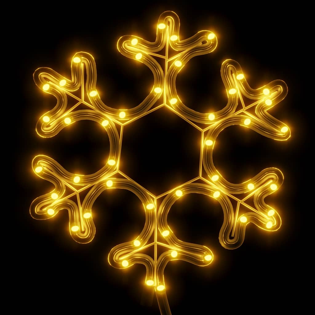 vidaXL Figurină Crăciun fulg de zăpadă, 48 LED-uri, alb cald, 27x27 cm