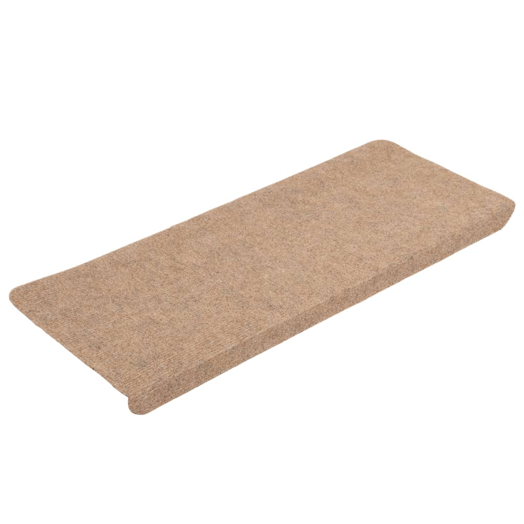 vidaXL Covorașe scări autoadezive, 15 buc., bej, 65x24,5x3,5 cm