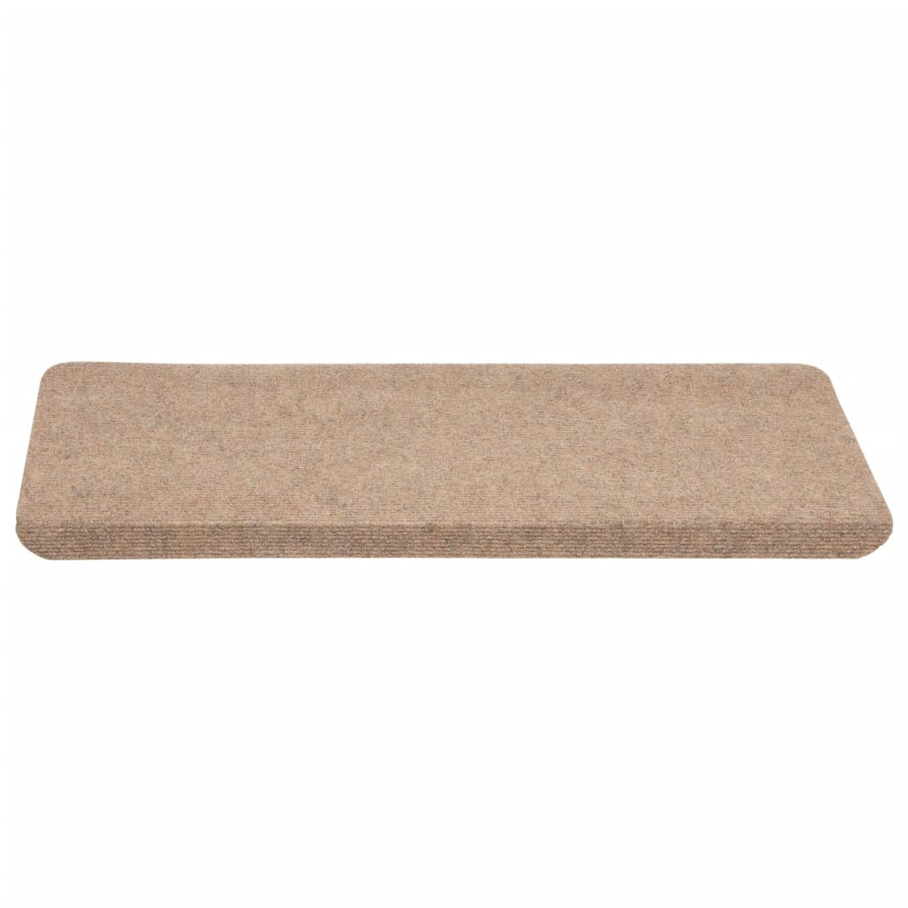vidaXL Covorașe scări autoadezive, 15 buc., bej, 65x24,5x3,5 cm