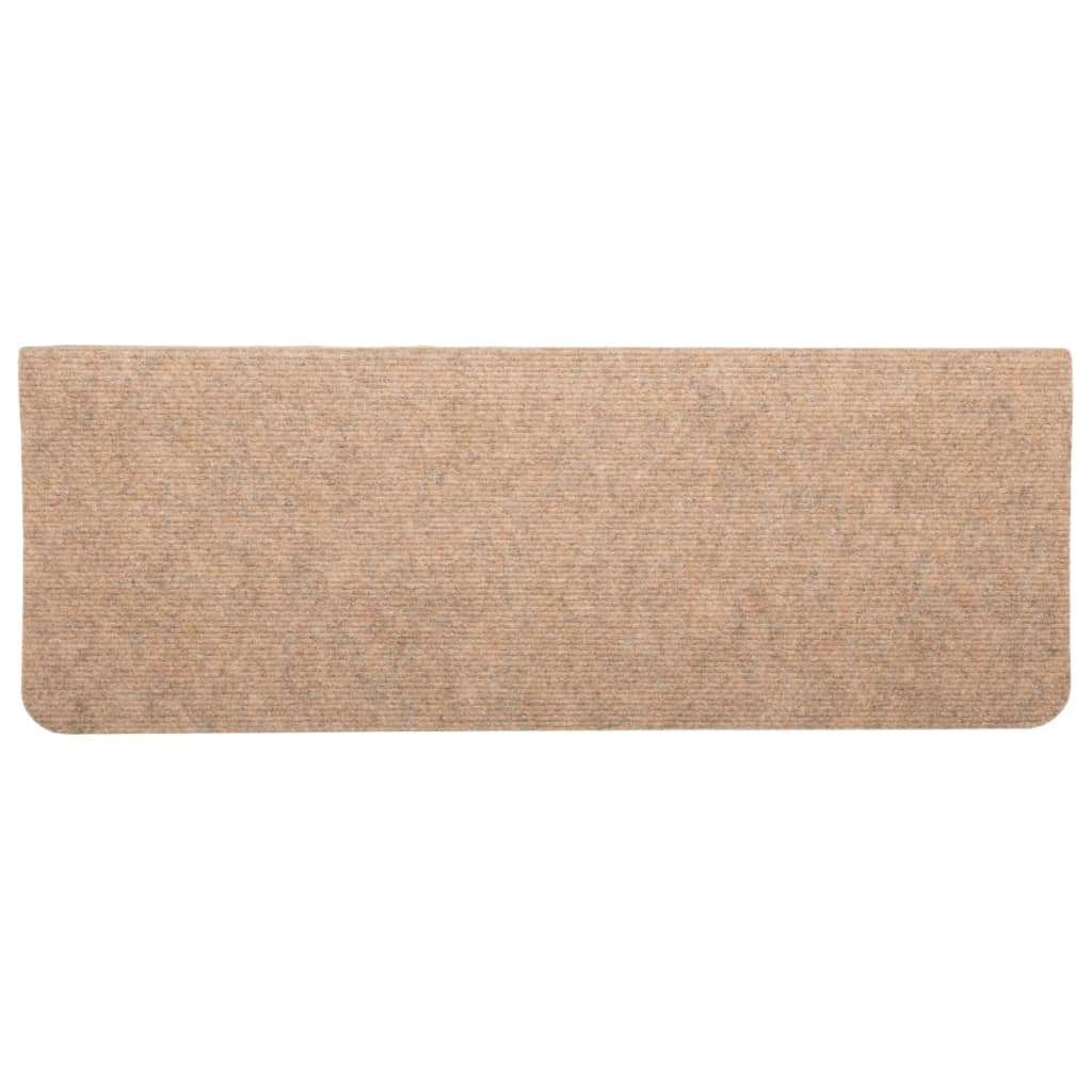 vidaXL Covorașe scări autoadezive, 15 buc., bej, 65x24,5x3,5 cm