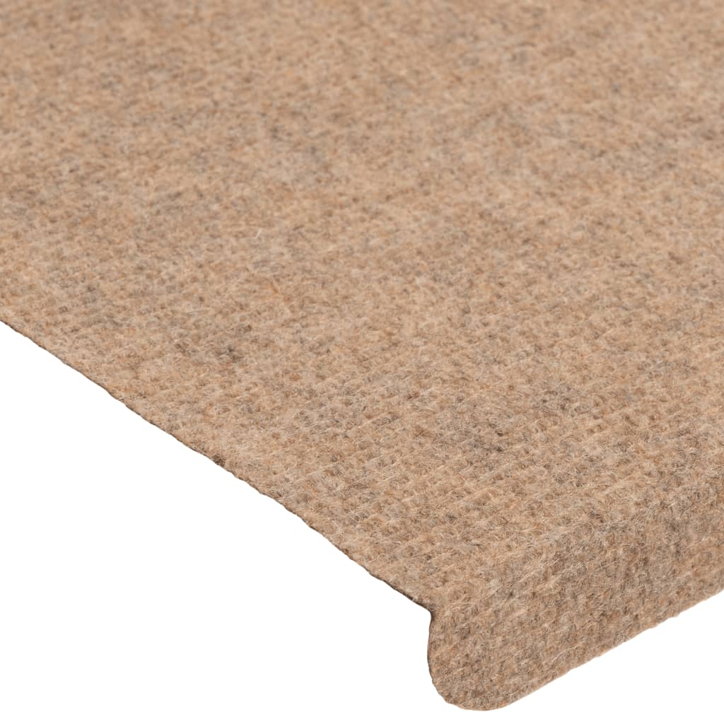 vidaXL Covorașe scări autoadezive, 15 buc., bej, 65x24,5x3,5 cm