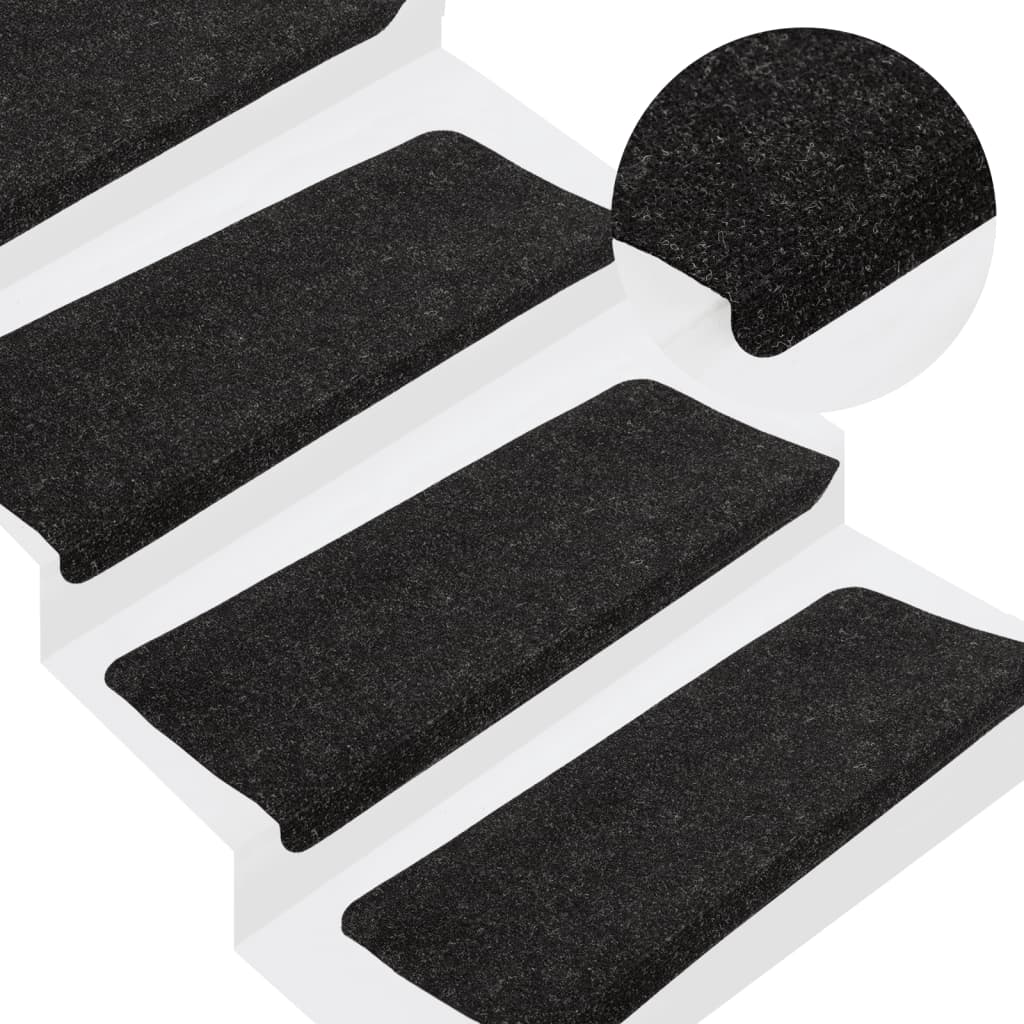 vidaXL Covorașe scări autoadezive, 15 buc., antracit, 65x24,5x3,5 cm vidaXL Covorașe scări autoadezive, 15 buc., antracit, 65x24,5x3,5 cm
