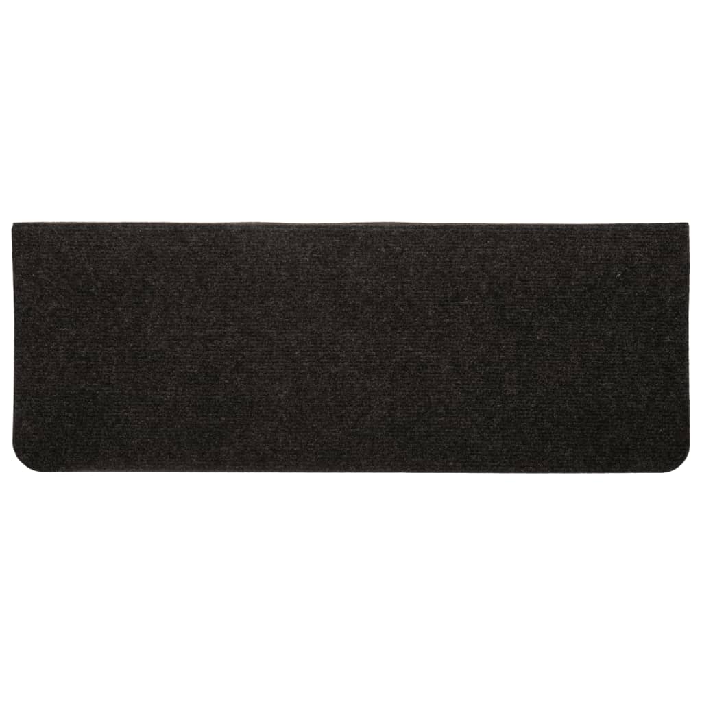 vidaXL Covorașe scări autoadezive, 15 buc., negru, 65x24,5x3,5 cm