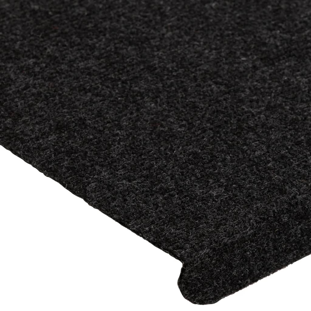 vidaXL Covorașe scări autoadezive, 15 buc., negru, 65x24,5x3,5 cm