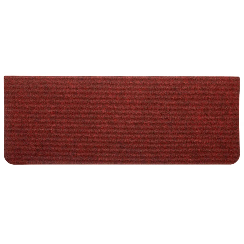 vidaXL Covorașe scări autoadezive, 15 buc., roșu, 65x24,5x3,5 cm