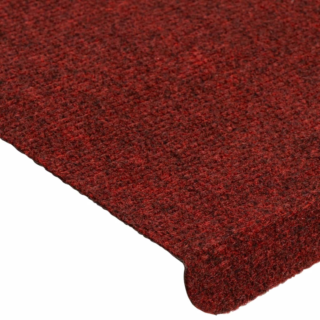 vidaXL Covorașe scări autoadezive, 15 buc., roșu, 65x24,5x3,5 cm