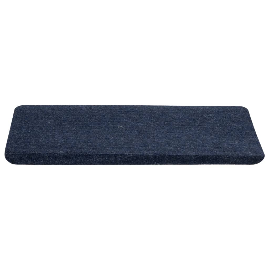 vidaXL Covorașe scări autoadezive, 15 buc., albastru, 65x24,5x3,5 cm