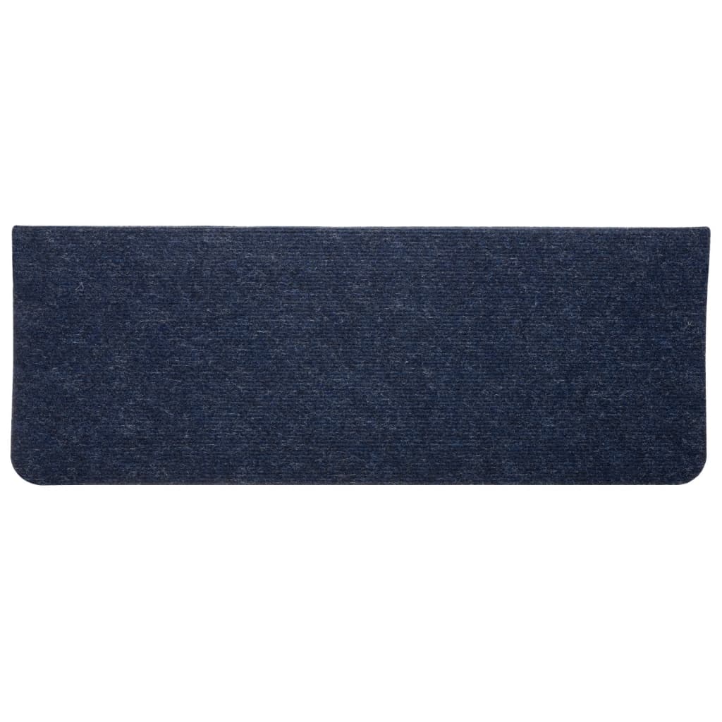 vidaXL Covorașe scări autoadezive, 15 buc., albastru, 65x24,5x3,5 cm