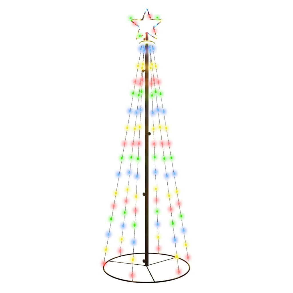 vidaXL Brad de Crăciun conic, 108 LED-uri, multicolor, 70x180 cm