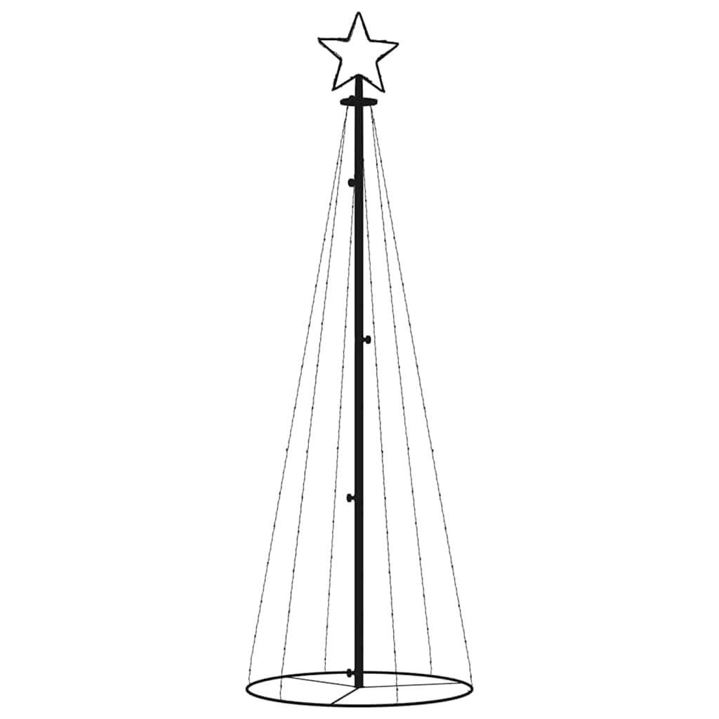 vidaXL Brad de Crăciun conic, 108 LED-uri, multicolor, 70x180 cm