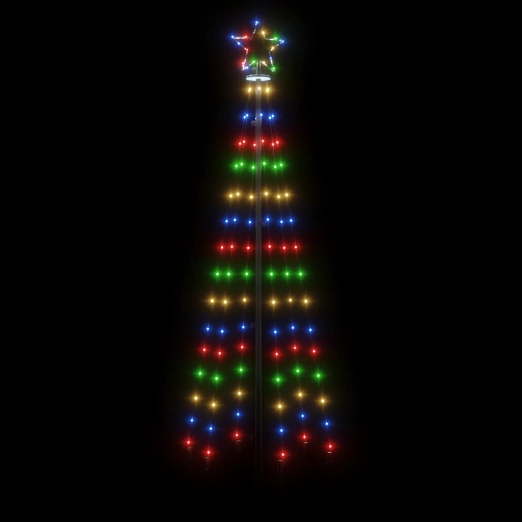 vidaXL Brad de Crăciun conic, 108 LED-uri, multicolor, 70x180 cm