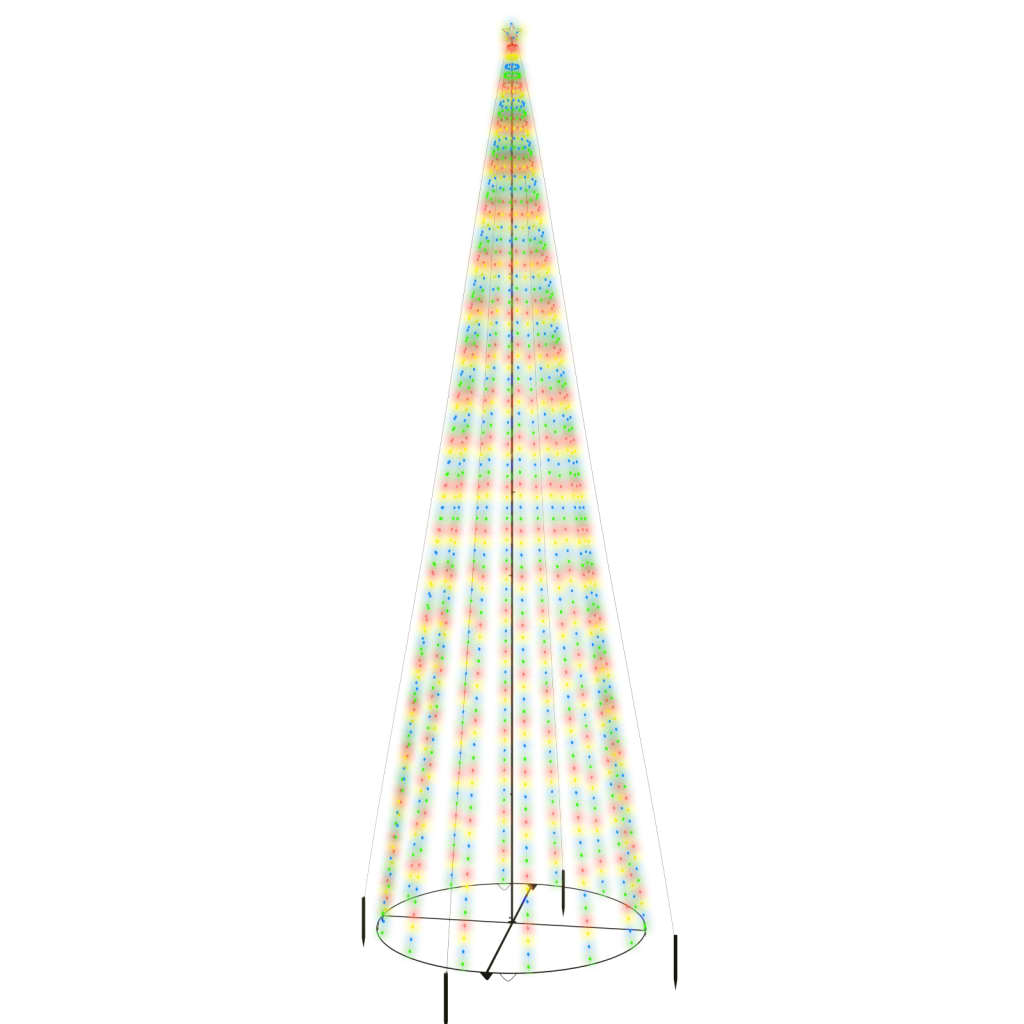 vidaXL Brad de Crăciun conic, 1134 LED-uri, multicolor, 230x800 cm