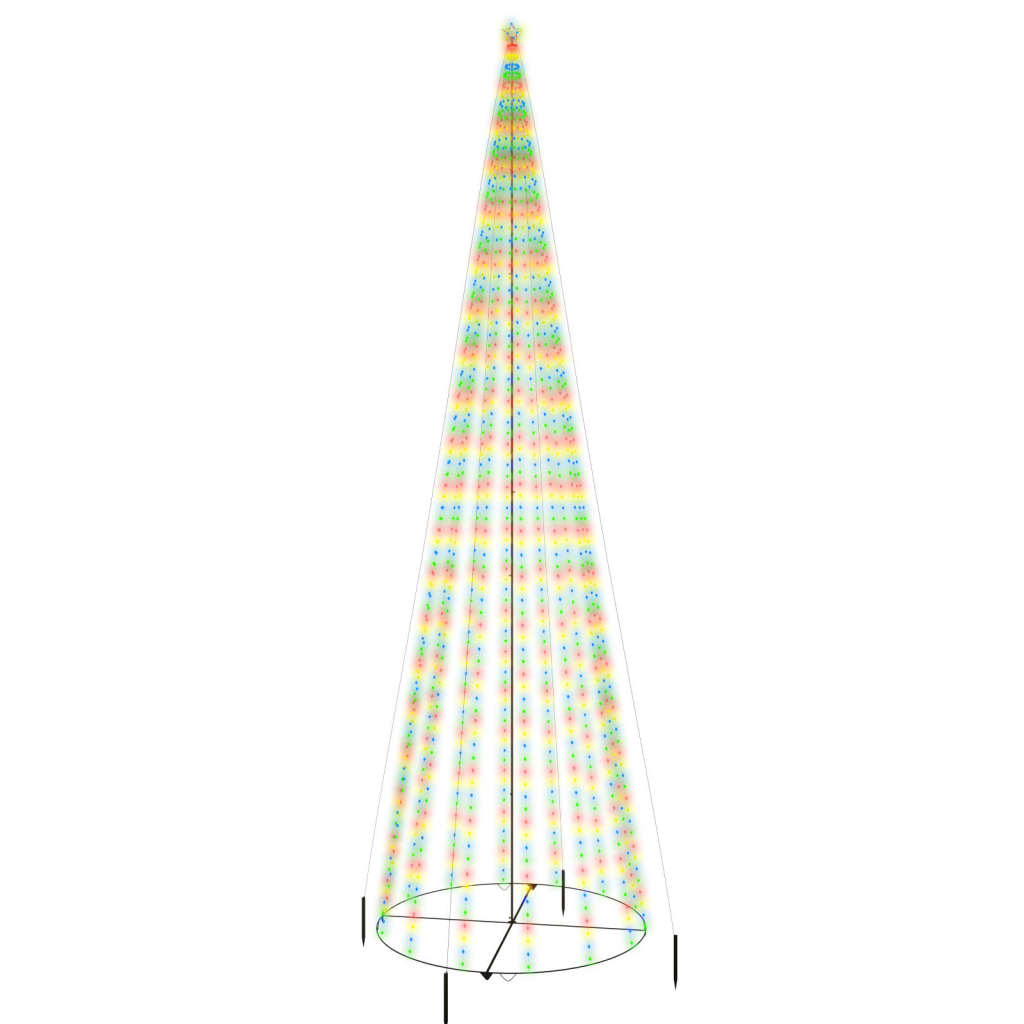 vidaXL Brad de Crăciun conic, 1134 LED-uri, multicolor, 230x800 cm