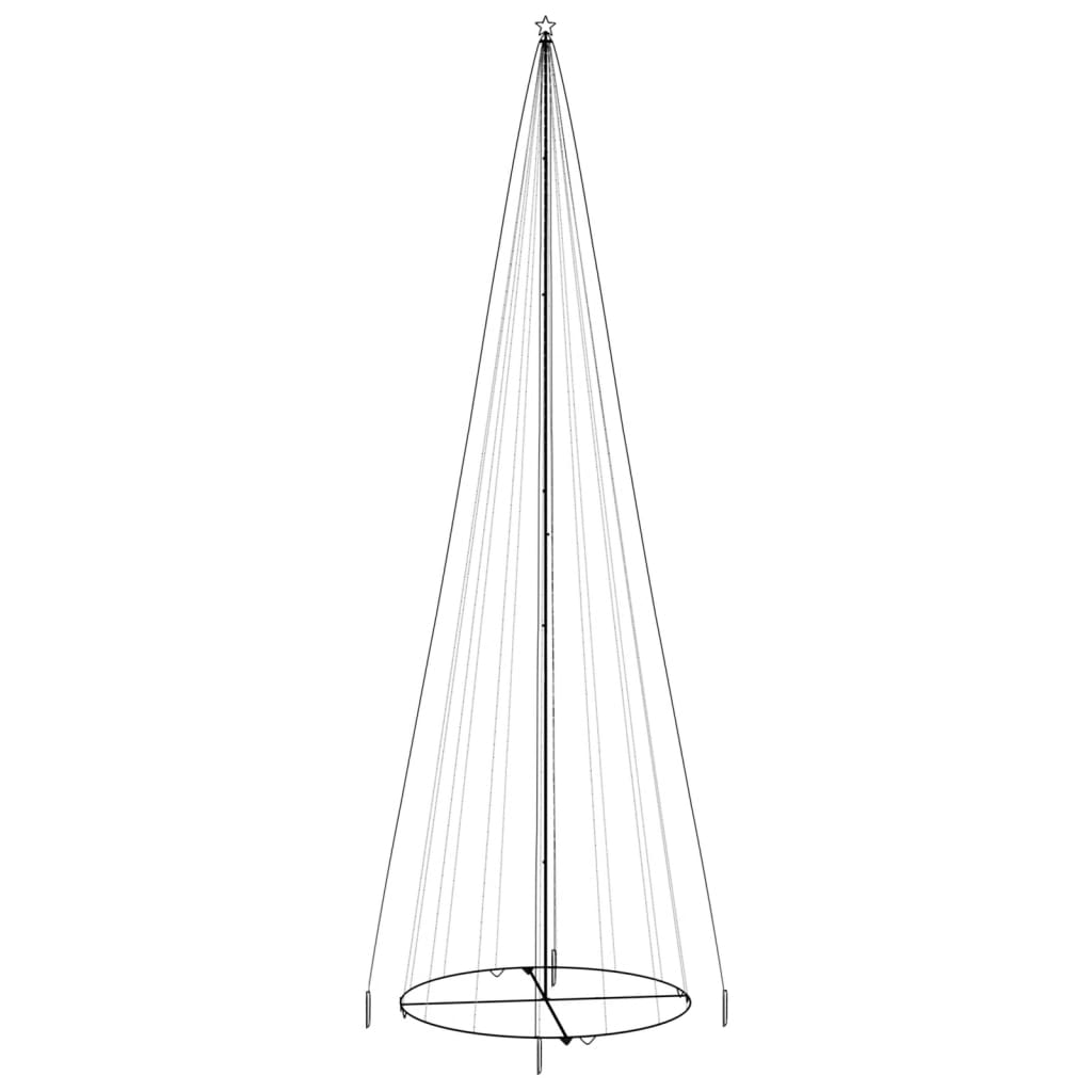 vidaXL Brad de Crăciun conic, 1134 LED-uri, multicolor, 230x800 cm
